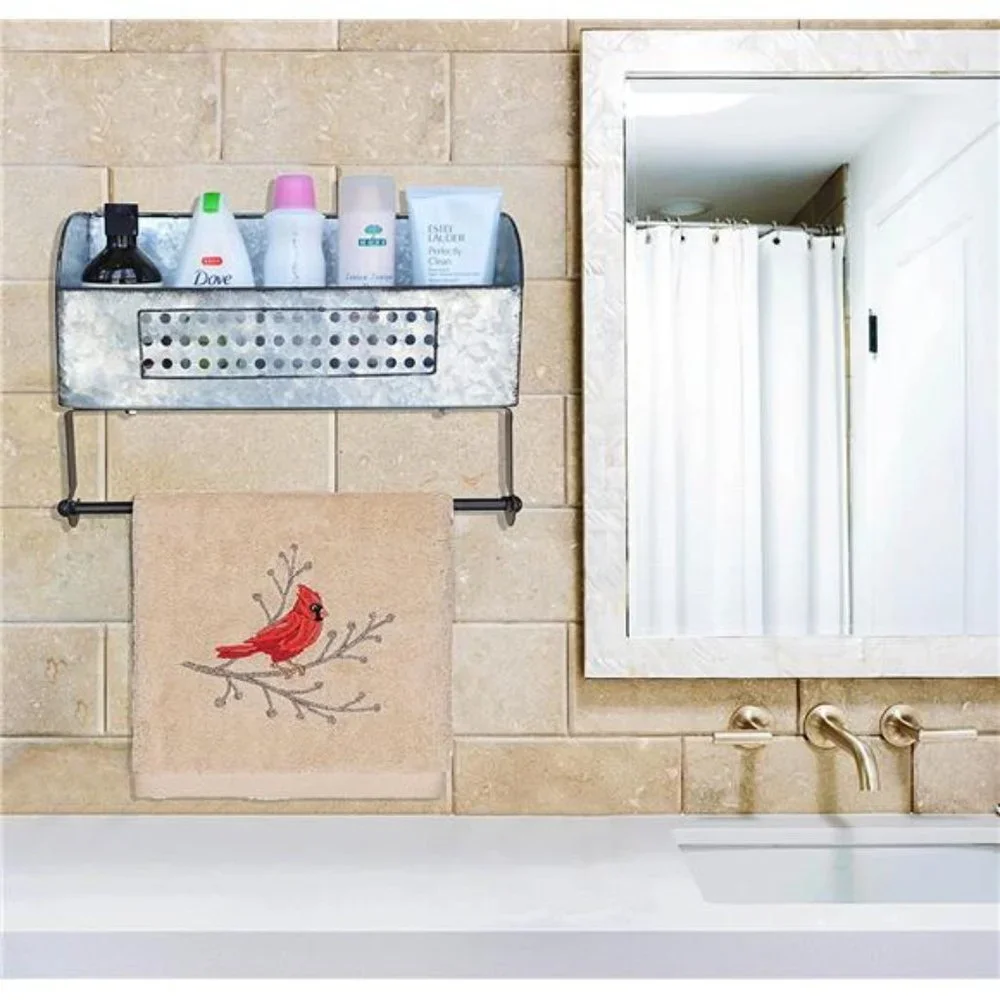 ShabbyDecor Farmhouse Paper Towel Holder with Shelf, Rustic Toilet Paper Holder